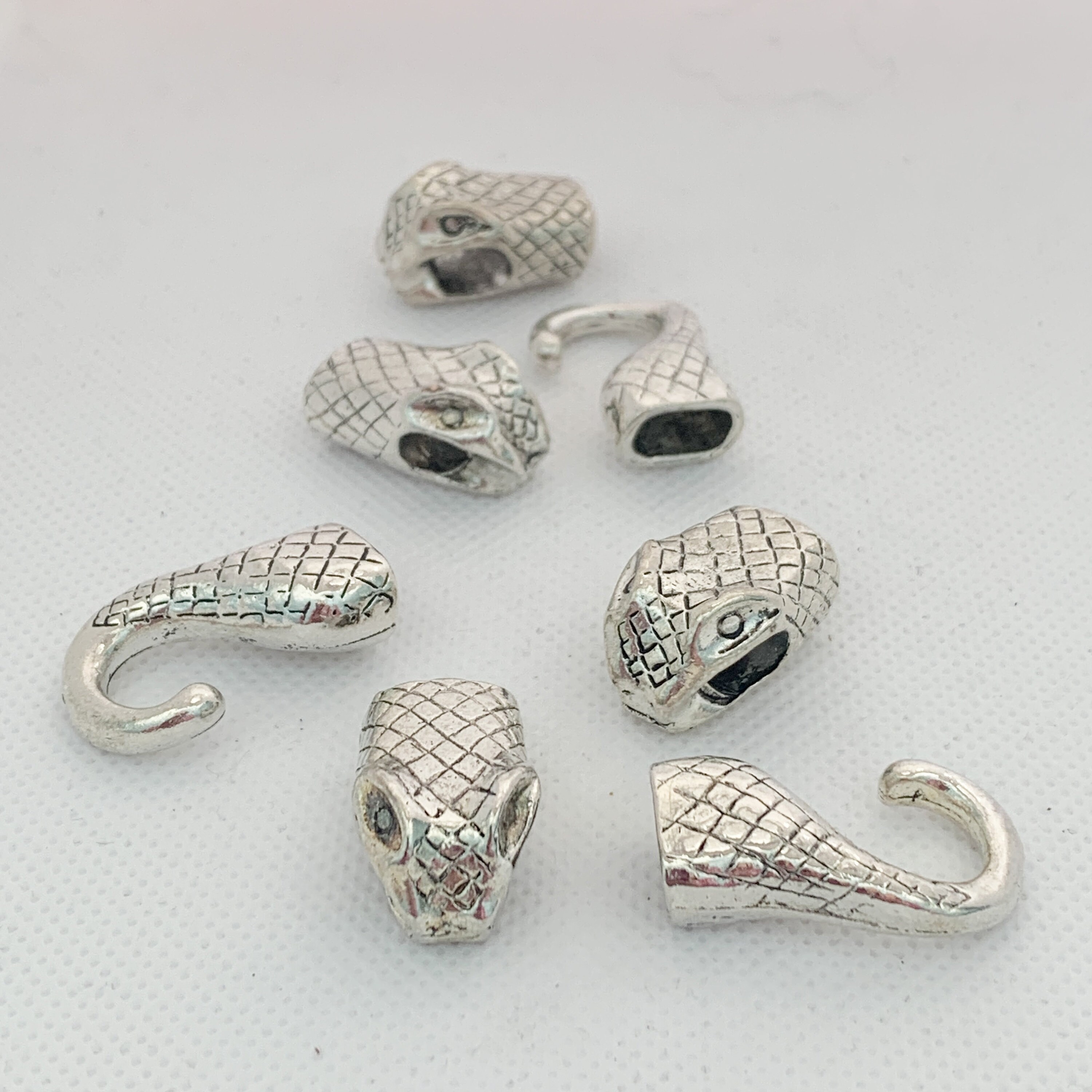 Snake Head Clasp for 10x6mm Licorice Leather Antique Silver Etsy