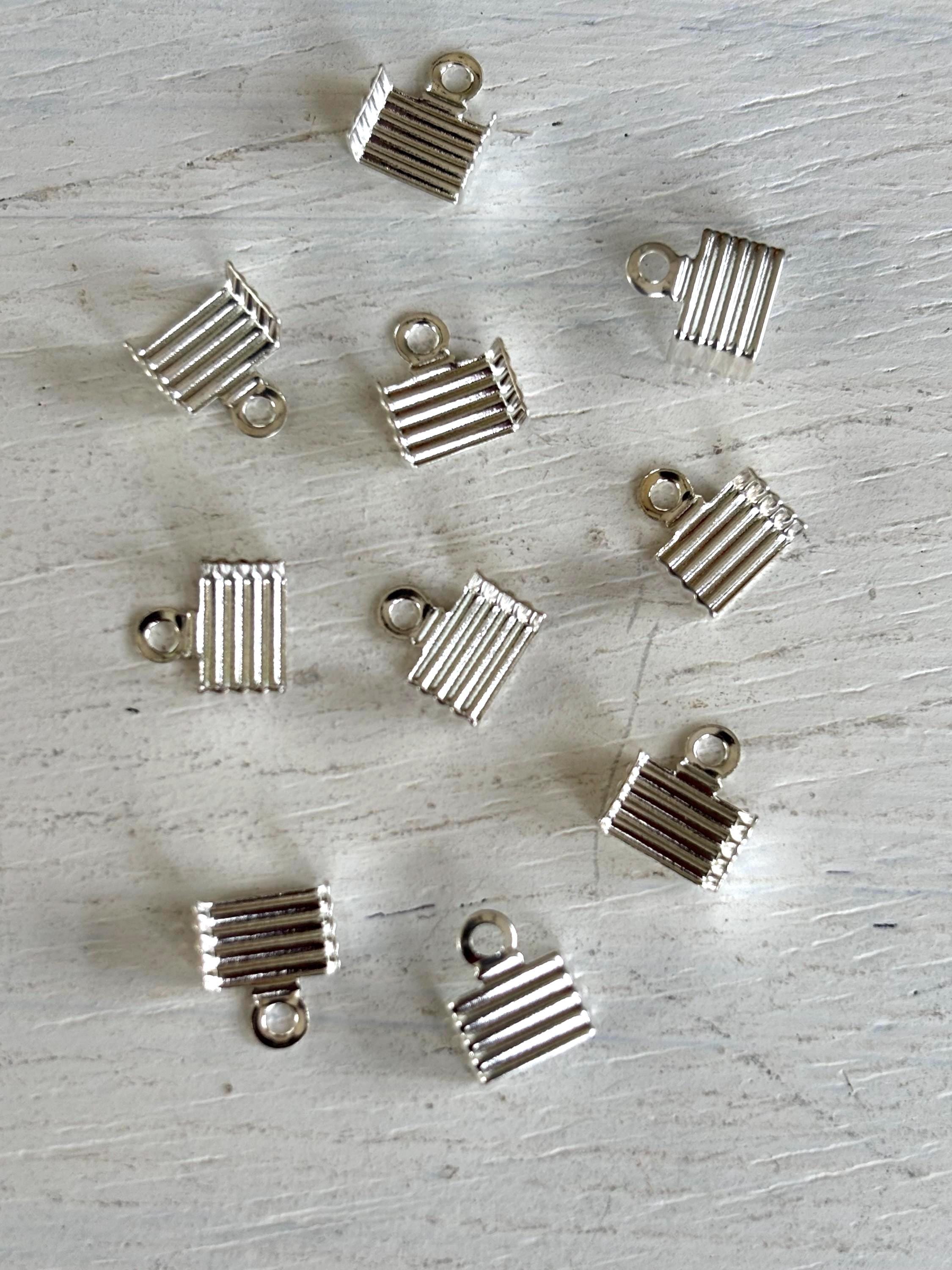 10 Pz/lotto Nastro Di Cuoio Cord End Di Fissaggio Catenacci Con Catene - Foto 7