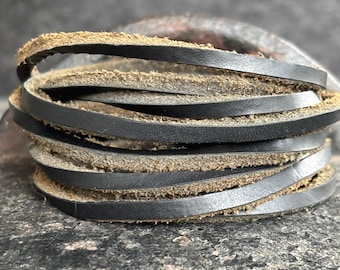 3 mm quadratische Lederschnur für Schmuckherstellung, Kunsthandwerk, Schnürung und Lederarbeiten, echte Ledergürtelspitze, Lederspitze für Strings