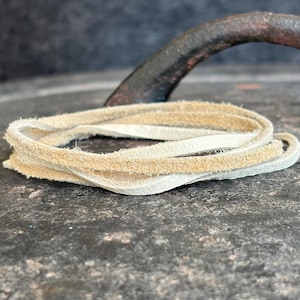 3mm Deerskin Leather Lace Cord for Jewelry Making, Light Tan Soft Suede Leather Strip for Crafting and Beading, Genuine Leather