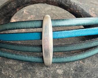 Silber 4 Strang Separator gebogen Spacer für die Verwendung mit bis zu 5 mm Flache Lederschnur Lederarmband Zubehör Flachschnur Lederarmbänder
