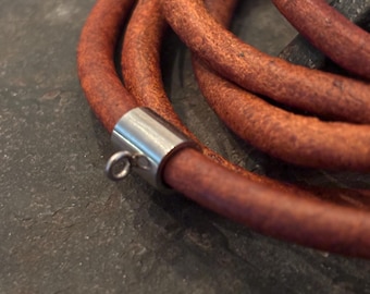 Fiole pendentif en acier inoxydable 316, attache tube cordon en cuir, fermoirs à bijoux pour collier, porte-breloques, recherche de bijoux