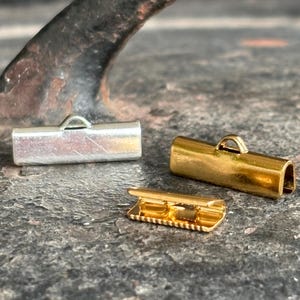 Knijpuiteinden voor het maken van sieraden, lintsluitingen, zilveren en gouden metalen koorduiteinden, klemmen voor doe-het-zelf armbandbenodigdheden