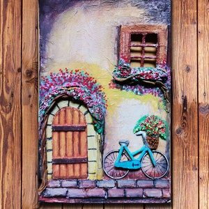 Handgemaakte ambachtelijke muur opknoping of notebook cover muurschildering art en 3D schilderij foto / verjaardag geschenken (geen frame) met behulp van karton en klei