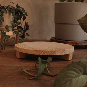 Taburete de madera para plantas, mini taburete de madera para plantas de  interior, taburete pequeño decorativo para pequeñas baratijas y plantas en