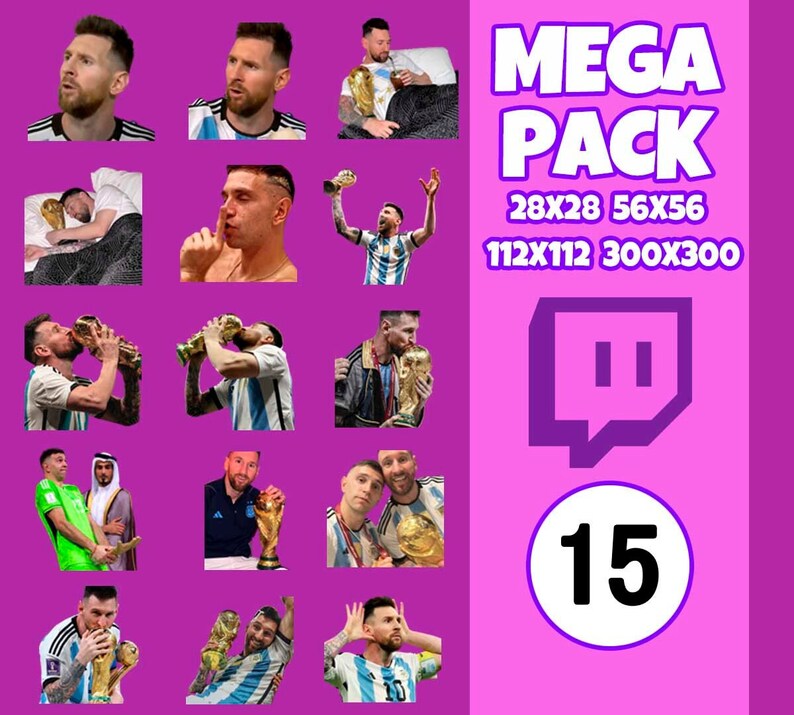 15 Emotes Qatar Twitch / Qatar Word Cup /streamers Discord Emotes / Leo