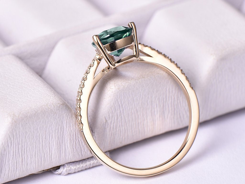 Alexandrite Rose Gold Wedding Ring Alexandrite Stacking Ring | Etsy