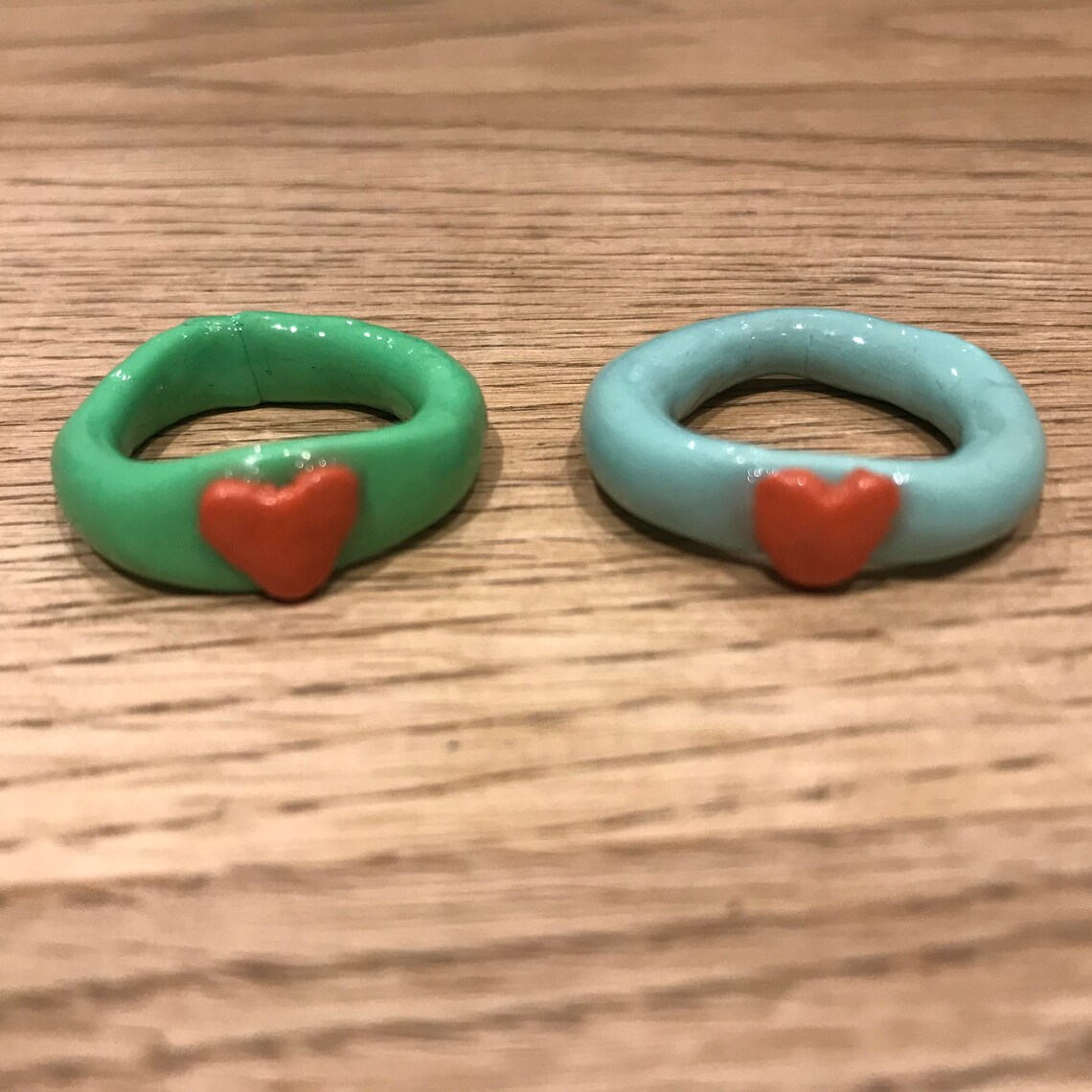 Y2K Glossy Clay Statement Love Rings Etsy