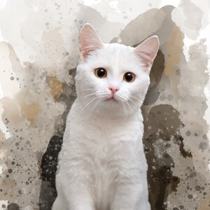 Acuarela digital personalizada para mascotas y pintura de bocetos, su mascota, dibujo personalizado de mascotas, pintura conmemorativa, retrato de la foto, memorial, gato, perro