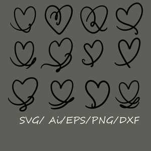 Heart svg bundle hand drawn, Love svg, Heart shape svg, Valentine Svg,Cricut, Png, Dxf, Hearts in heart svg, Valentines day svg