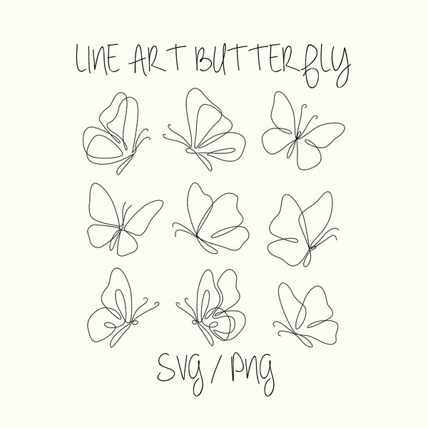 9 Line art Butterflies svg, Butterfly Line Art Clipart Transparent, Butterfly svg, Butterfly svg bundle, Butterflies, Butterfly Svg, png,svg