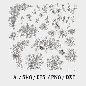 Flower Border svg, Flower SVG, Floral svg bundle, flower svg,  wildflower, flora design, wedding flora, Flower Bouquet, Floral, Botanical,fl