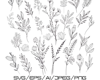 Leaves Svg, Leaves Svg bundle, Hand drawn leaves svg, Cut Files, leaf svg, wedding decoration, for wedding, leaves, leaf SVG, leaf bundle