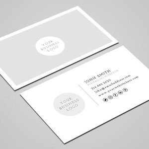 White Editable business card template, Business Cards Printable, Minimalist Business Cards, printable, cards, printable business card, print