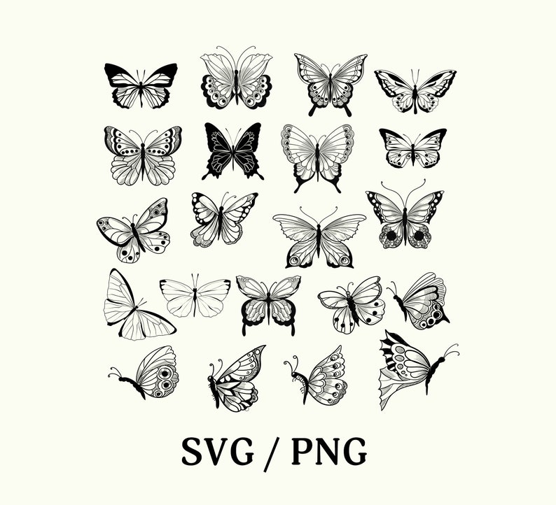 Butterfly SVG, Butterfly Bundle Svg, Black Butterflies Svg, Butterfly ...