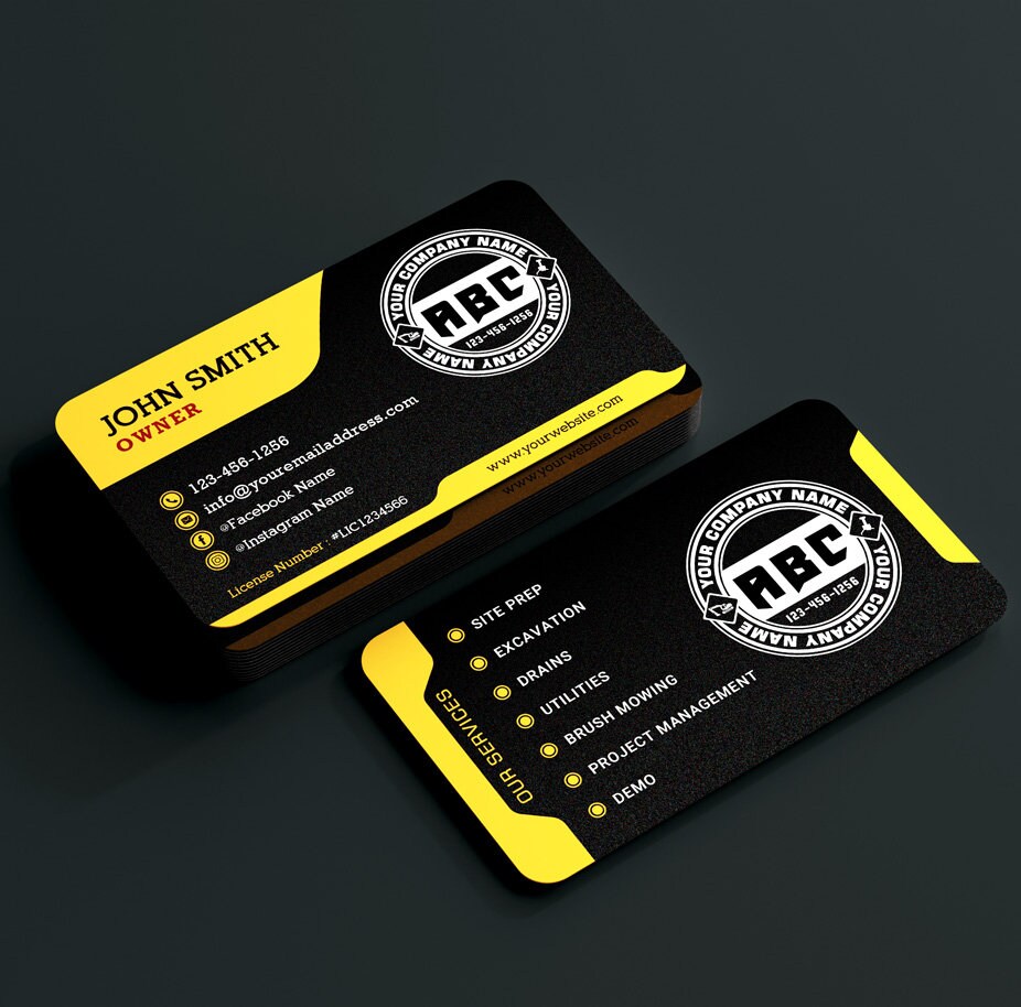 Editable Business Card Template Design Printable Cards - Etsy