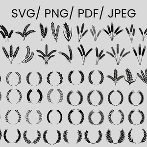 Tarwe SVG, graan Svg, tarwe clipart graan zwart SVG, hand getrokken graan SVG bundel, tarwe SVG, gerst SVG, boerderij SVG clipart vector PNG SVG