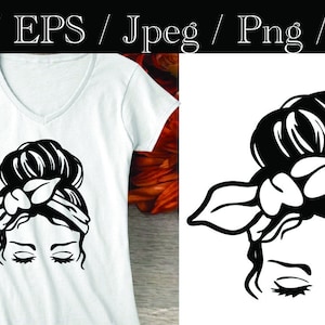 Messy Bun SVG, Occhiali da sole Svg, File Svg di Mom Life, Donne in chignon disordinato SVG, Camicia chignon disordinato, Regalo per la mamma, Capelli disordinati, Bun disordinato SVG