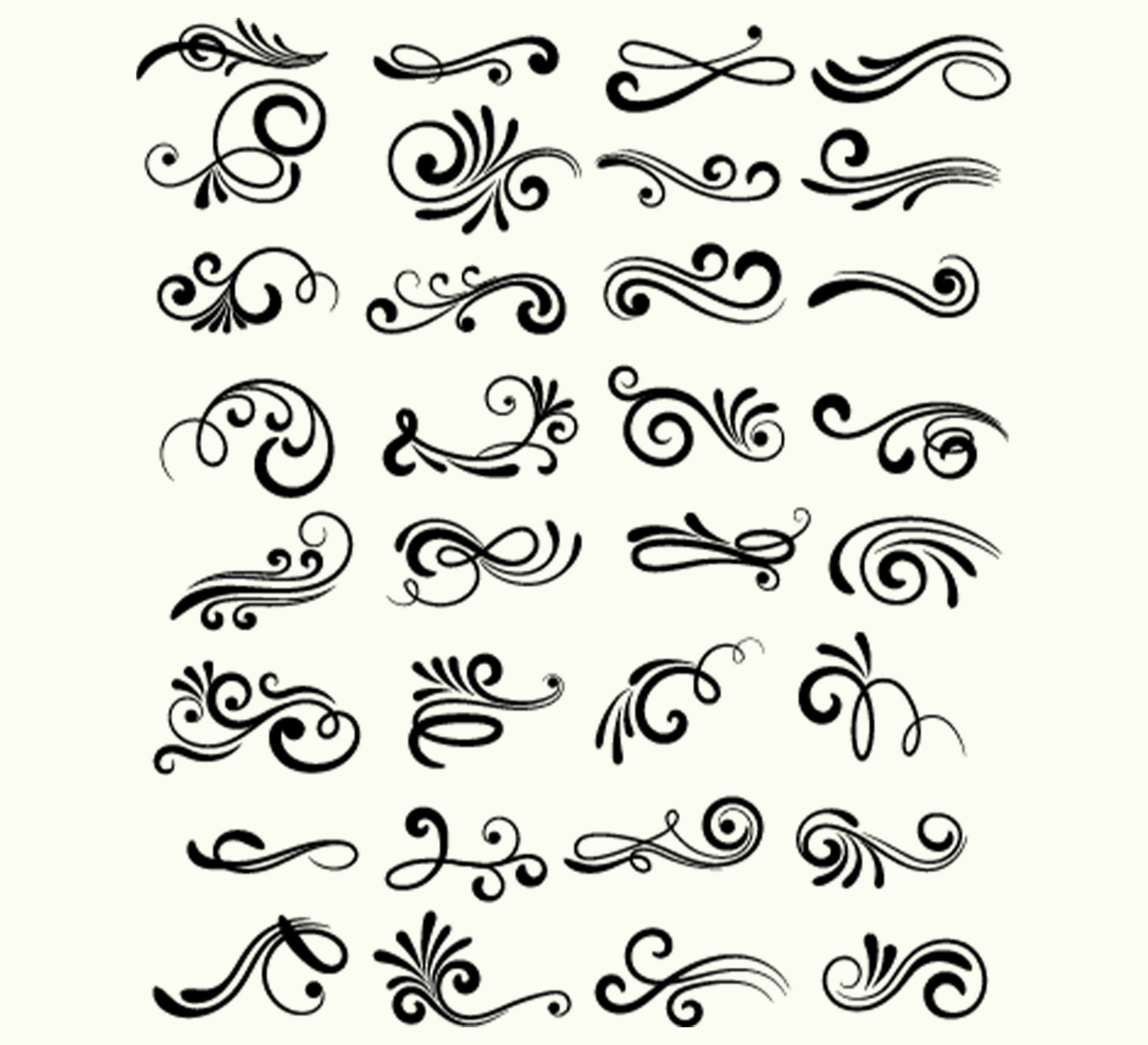 20 Swirl Bundle Flourish SVG Swoosh Bundle Svg Swirl SVG - Etsy