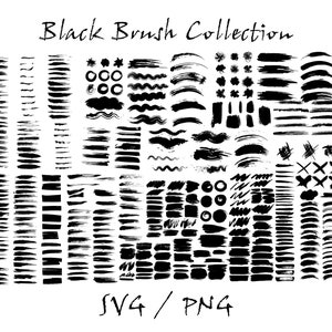 400 + Schwarzer Pinselstrich SVG Bundle Hand gezeichnet, Pinselstrich SVG Png, Pinselstrich SVG, Pinselstriche SVG, Pinselstriche SVG, Farbe