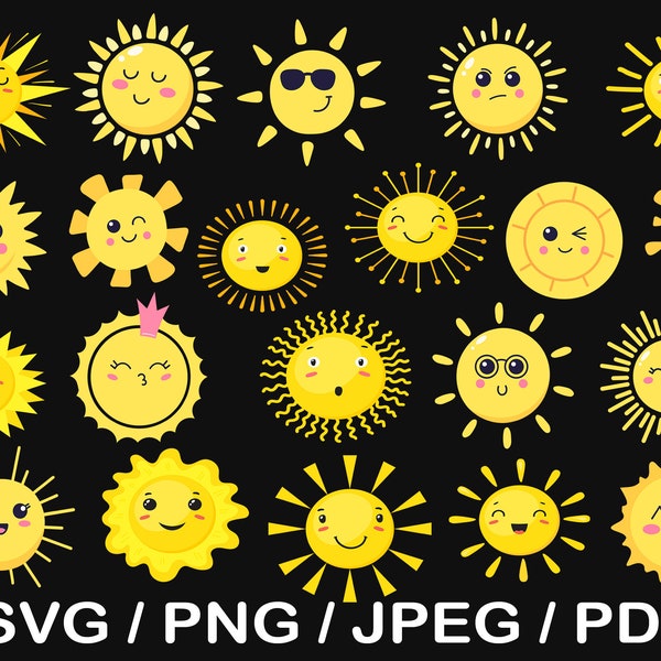 Sunny SVG, Soles lindos, Soles png, Sol, imágenes prediseñadas, Cara de sol, sol con cara, vector de sol, sol con imagen de cara svg, imágenes prediseñadas de sol, arte infantil