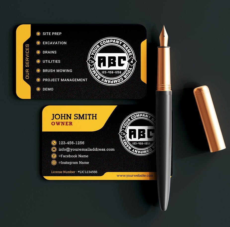Editable Business Card Template Design Printable Cards - Etsy