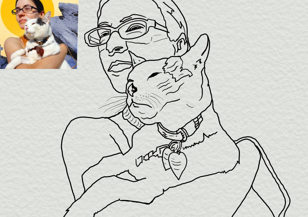 Custom Bad Portrait, Line Drawing, Ugly Portrait, Pet Portrait Custom ...