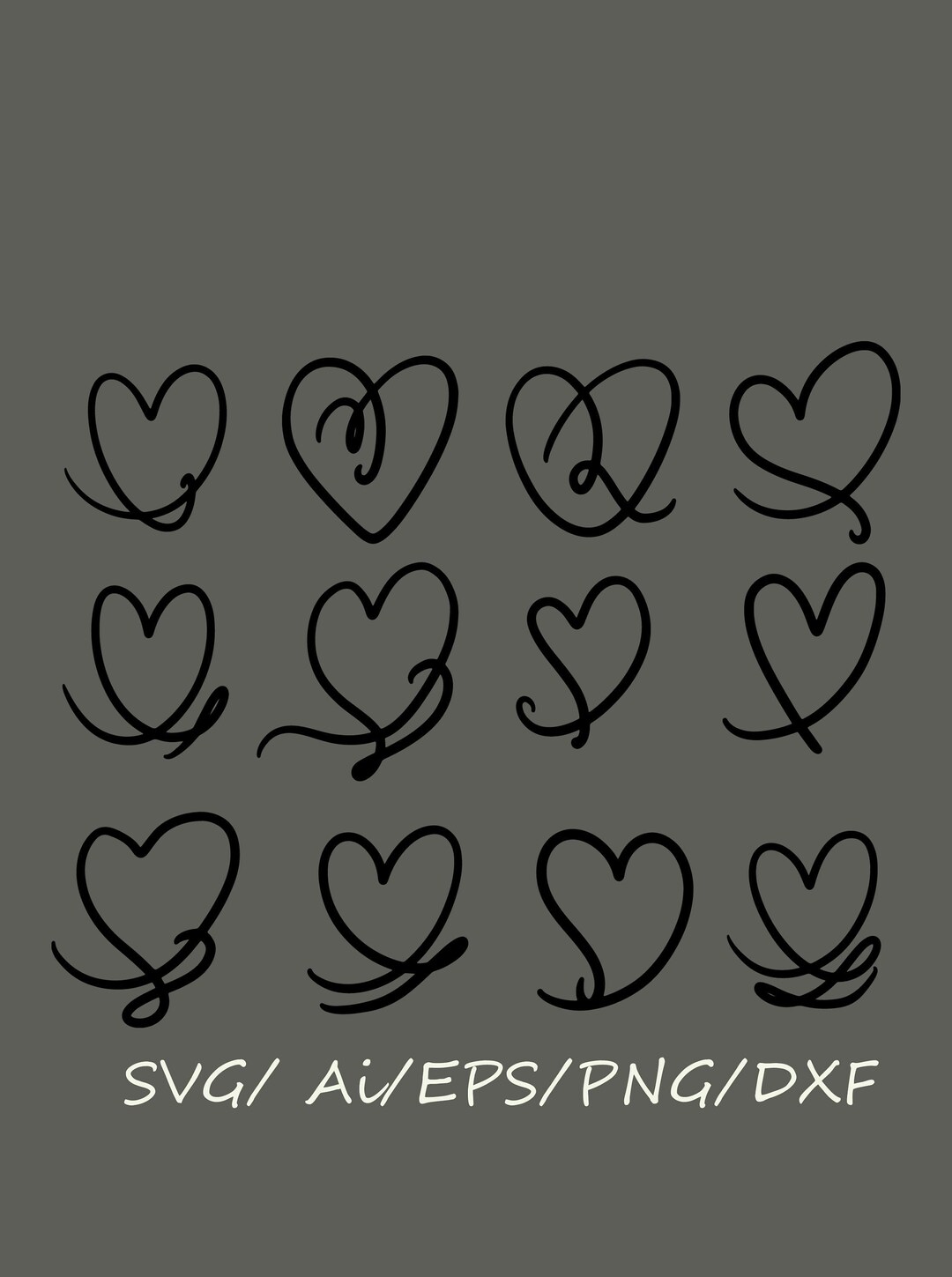 Heart Svg Bundle Hand Drawn, Love Svg, Heart Shape Svg, Valentine Svg ...