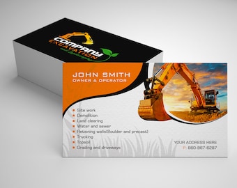 Construction Company business card design,  business card printable, custom business card, business card printable, working place business