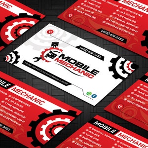 Design de cartão de visita de mecânico móvel, design de cartão de mecânico móvel, cartão de visita personalizado, cartão de visita para impressão, negócio de mecânico móvel