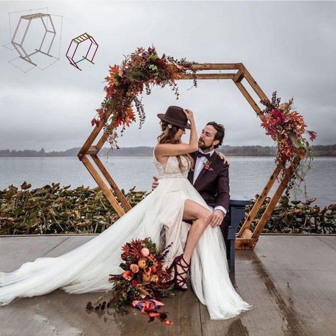 Hexagon Wedding Arbor DIY Plans Pdf / Heptagon Wedding Arbor image 1