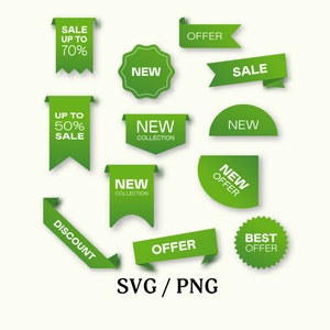 Offerta Svg, saldi, nuova collezione Svg, migliore offerta Svg, sconto, ricevi offerte in formato SVG, per il design del negozio in formato SVG e PNG, elemento verde per il business