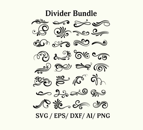 Swirl SVG / Flourish SVG / Swoosh SVG / Stroke Svg / Ornaments Svg /  Decorative Svg / Clipart / Silhouette / Cut file / Cricut