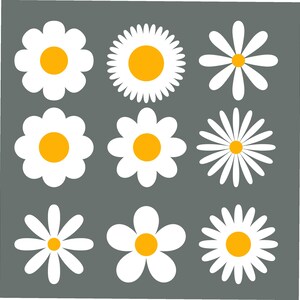 Daisy SVG PNG Flower Set Download, Cameo Vector, Daisy Set, Daisy ...