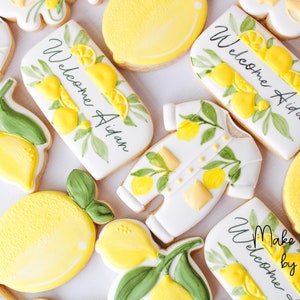 2 Dozen Lemon Baby Shower Decorated Cookies