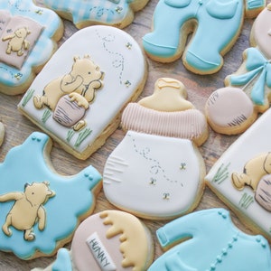 2 Dozen Baby Boy Shower Cookies | Winnie The Pooh Theme | Customizable wording and colors!