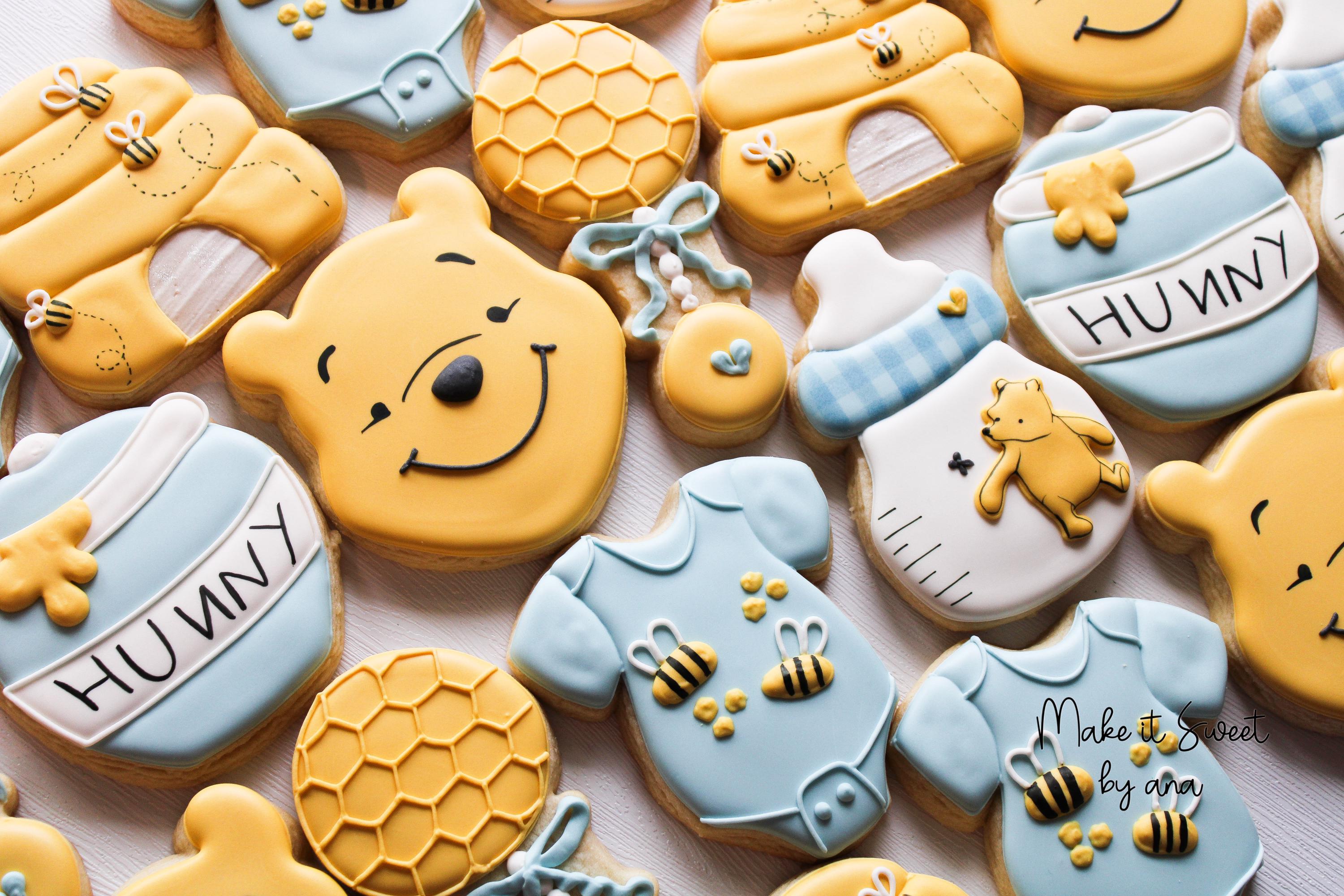 2 Dozen Baby Shower Cookies Winnie The Pooh Theme | Customizable Colors