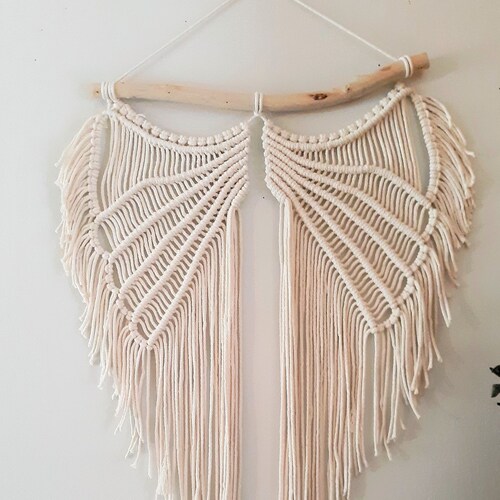 Large Macrame Angel Wings Wall Hanging Etsy