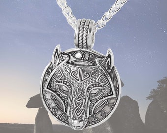Silver Fenrir Wolf Pendant Genuine 925 Sterling Silver Necklace, Norse Jewellery, Celtic Necklace, Wolf Necklace, Oxidised Pendants