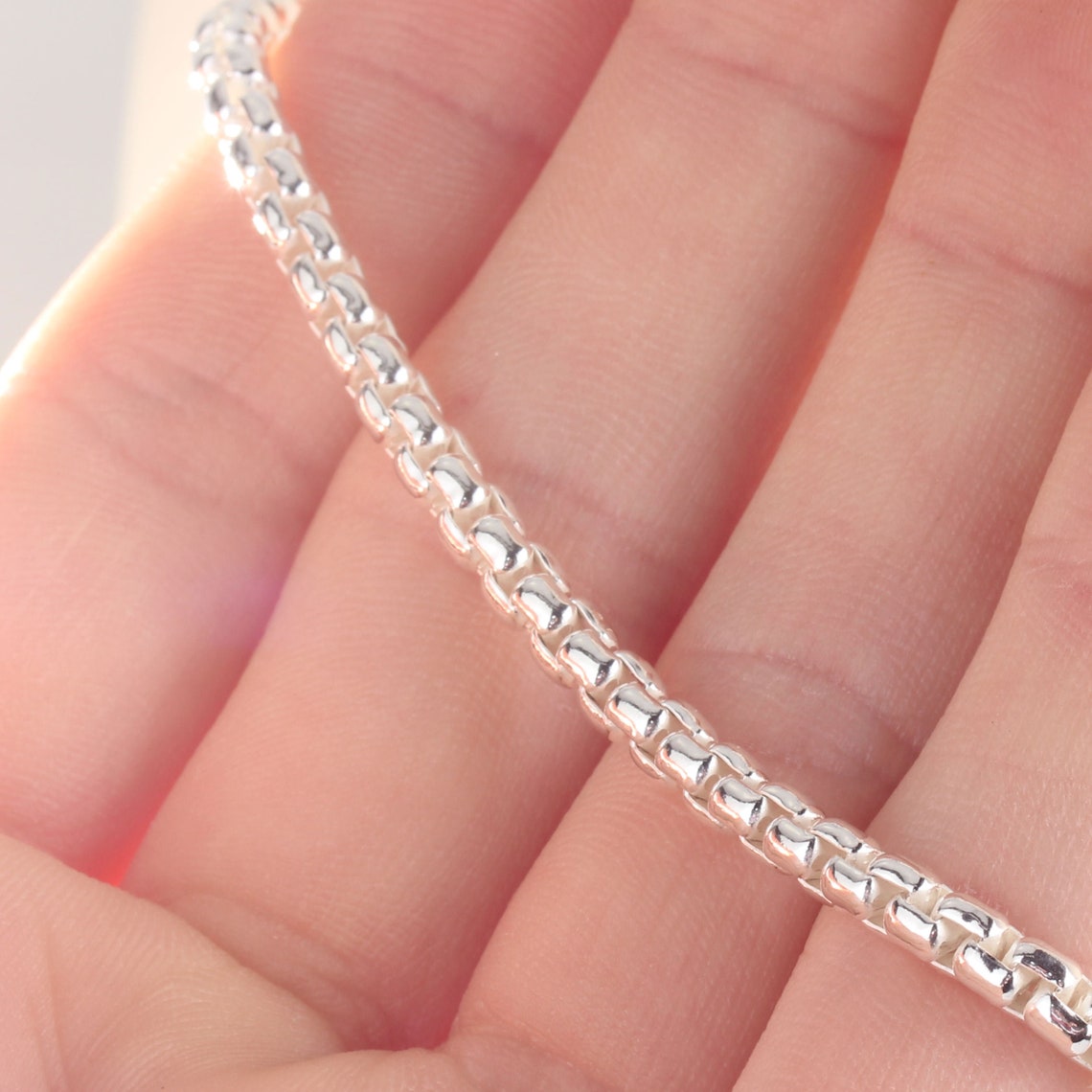 3.65mm Box Belcher Chain Solid 925 Sterling Silver Hallmarked Etsy