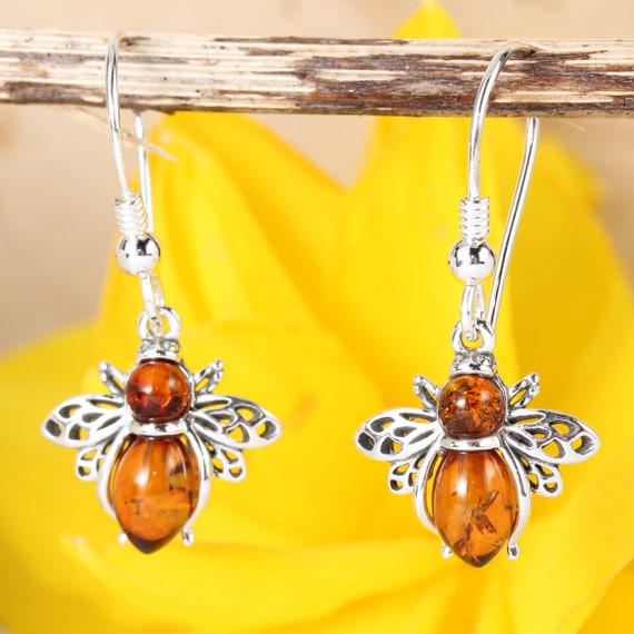 Amber Bee Dangle Earrings Amber Bee Dangle Earrings
