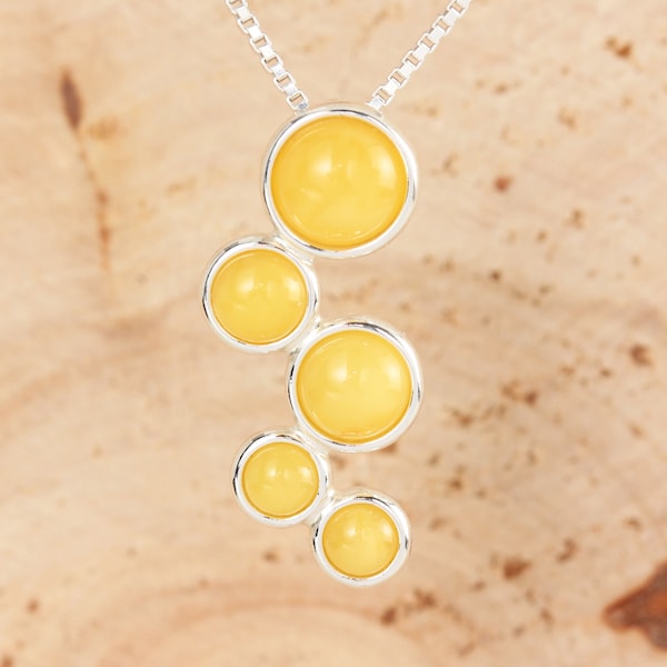 Baltic Amber Pendant 925 Sterling Silver Genuine Milky Baltic Amber Necklace, Rare Amber, Modern Amber, Unusual Amber, Perfect Gifts For Her