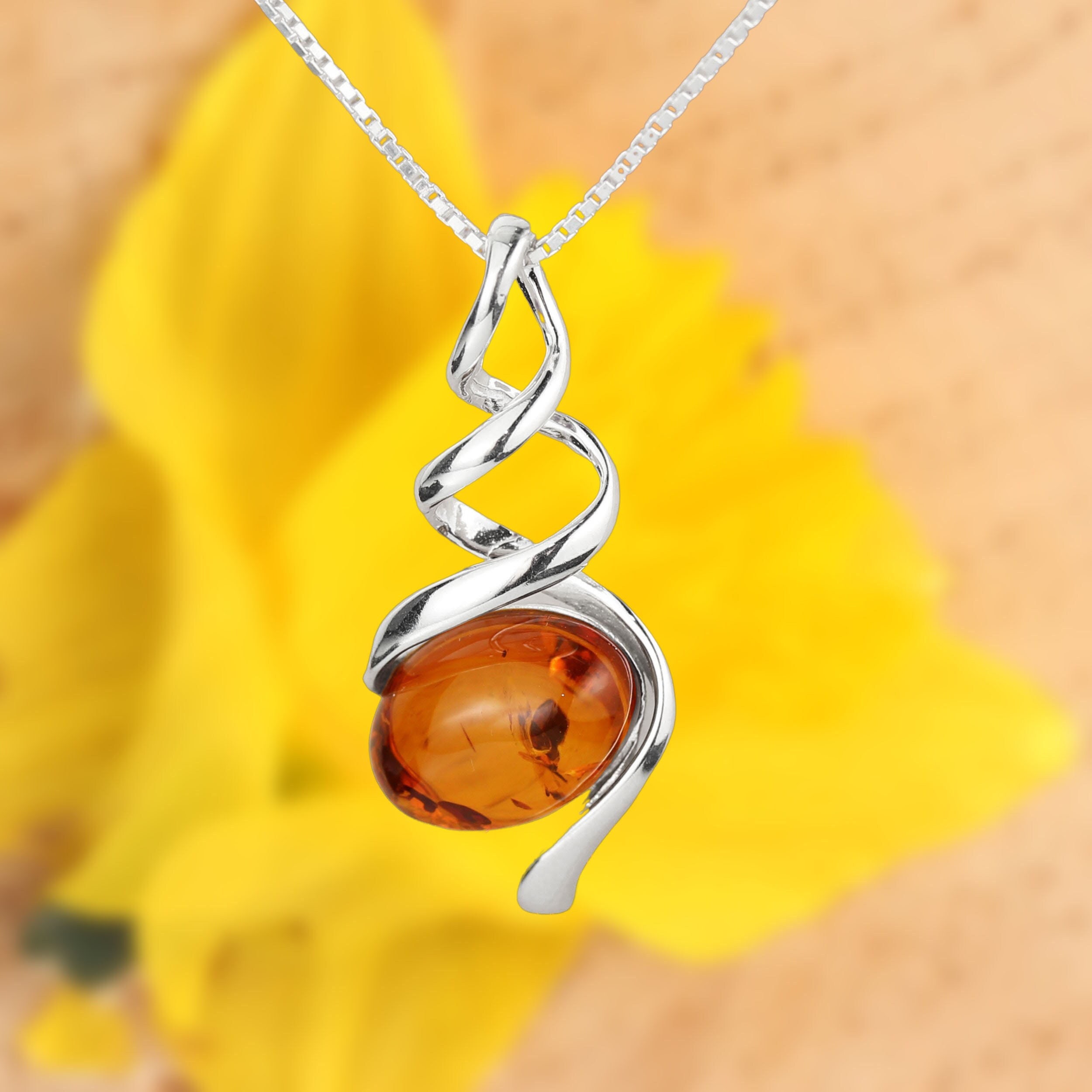 Vintage marked 925 sterling silver necklace and large Baltic Amber pendant  RARE | eBay