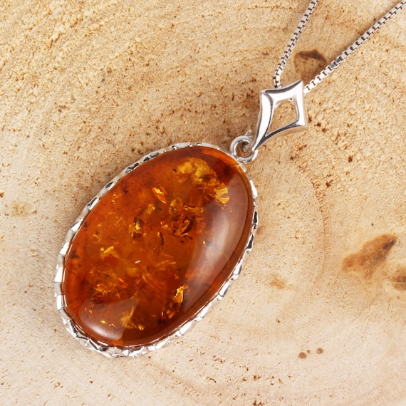 Baltic Amber Necklace Rhodium on Sterling Silver Baltic Amber Necklace Rhodium on Sterling Silver