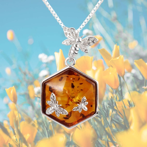 Ciondolo In Ambra Baltica E Argento Sterling - Foto 6