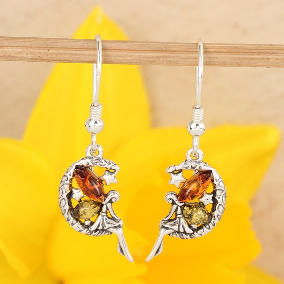Honey Amber Tinker Bell/Fairy Earrings Honey Amber Tinker Bell/Fairy Earrings