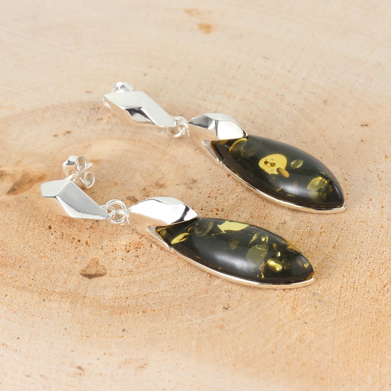 Handgefertigte Tropfen-Ohrringe - Echt 925er Silber Mit Natürlichem Onyx Edelstein