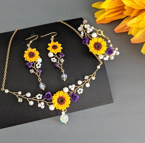 Sunflower bridal set deals