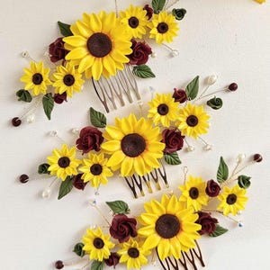 Chic Sunflower Hair Piece for Bride and Bridesmaids - Bridal Shower Accessory