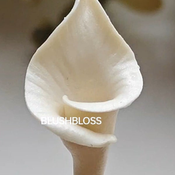 Handmade Polymer clay pearlescent white Calla Lily flower beads for bridal wedding tiara hair accessory jewelry making